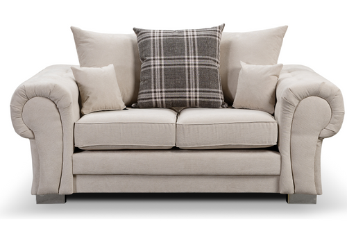 Verona Scatter Back Cream Fabric 2 Seater Sofa