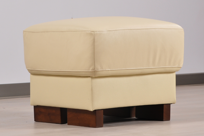 Dalmore Genuine Leather Cream Footstool