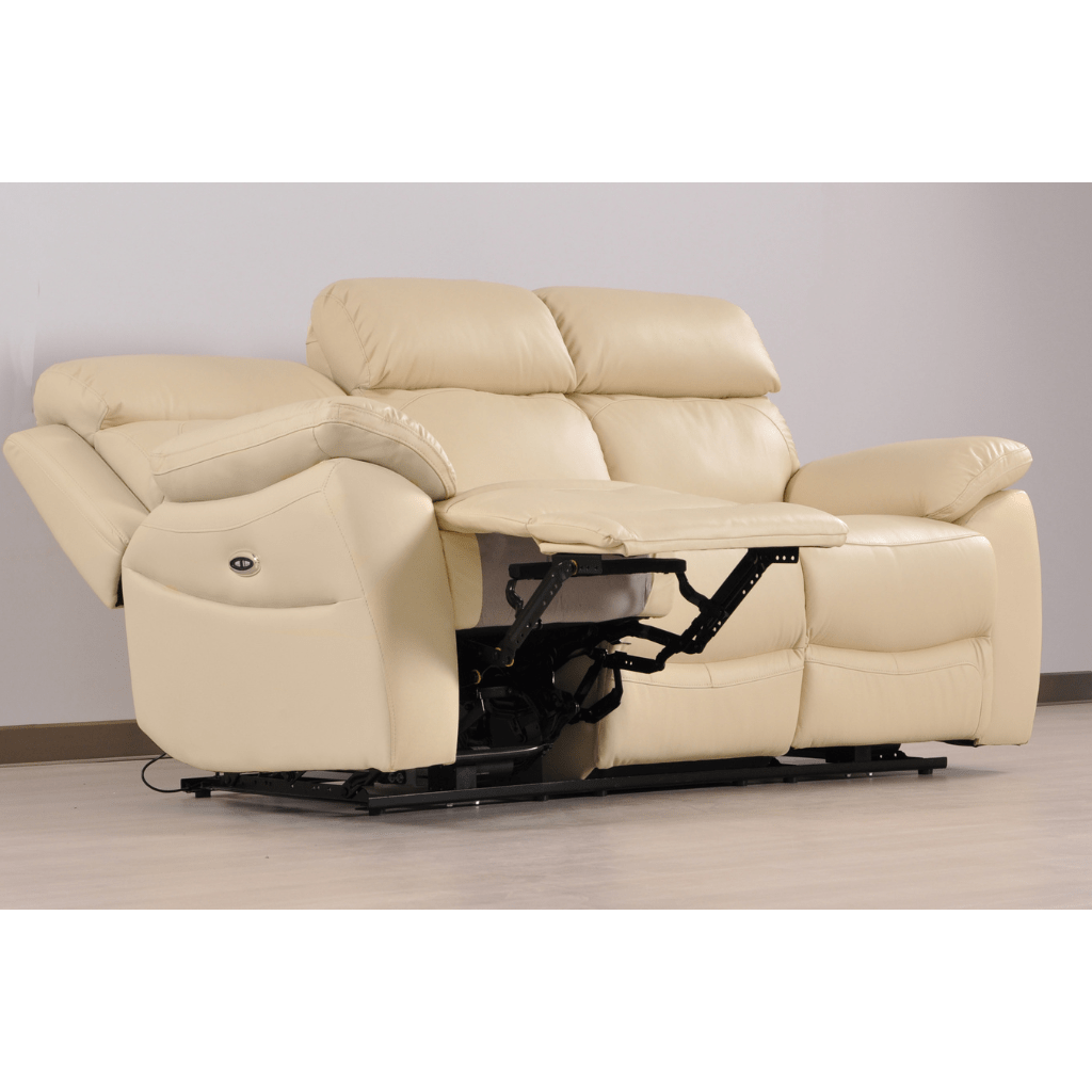 Dandrea Genuine Leather Cream Electric Power Recliner 3+2 Seater Sofa Set - Furniture Instore