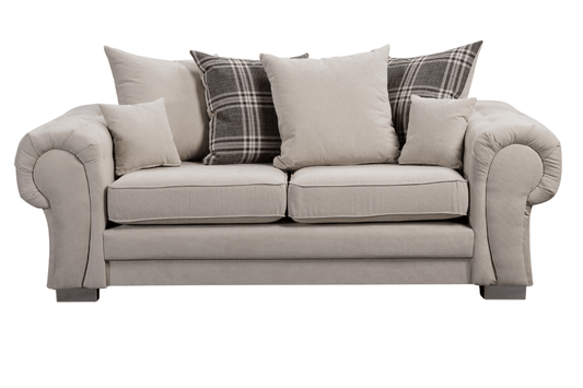 Verona Scatter Back Cream Fabric 3+3 Seater Sofa Set - Furniture Instore