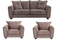 Somerford Chocolate Fabric 3+1+1 Seater Sofa Set