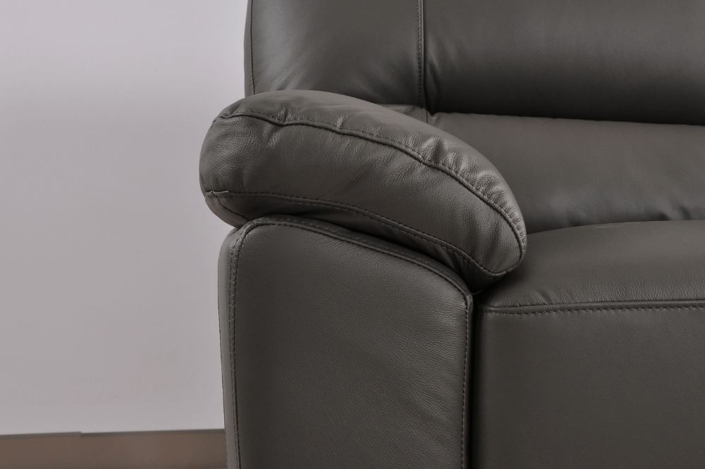 Dalmore Genuine Leather Grey 3+1 Seater Sofa Set - Furniture Instore