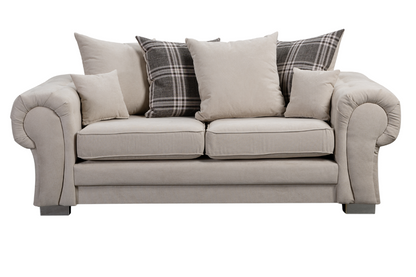Verona Scatter Back Cream Fabric 3 Seater Sofa