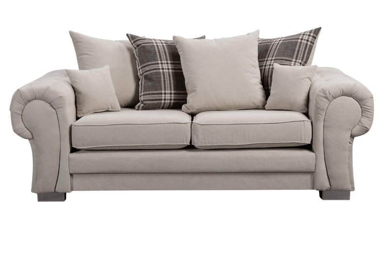 Verona Scatter Back Cream Fabric 3 Seater Sofa - Furniture Instore