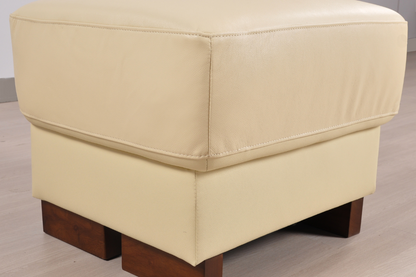 Dalmore Genuine Leather Cream Footstool