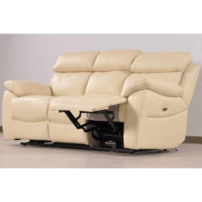 Dandrea Genuine Leather Cream Electric Power Recliner 3+3 Seater Sofa Set - Furniture Instore