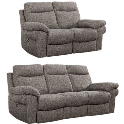 Tanya Brown Fabric Electric Recliner 3+2 Seater Sofa Set - Furniture Instore
