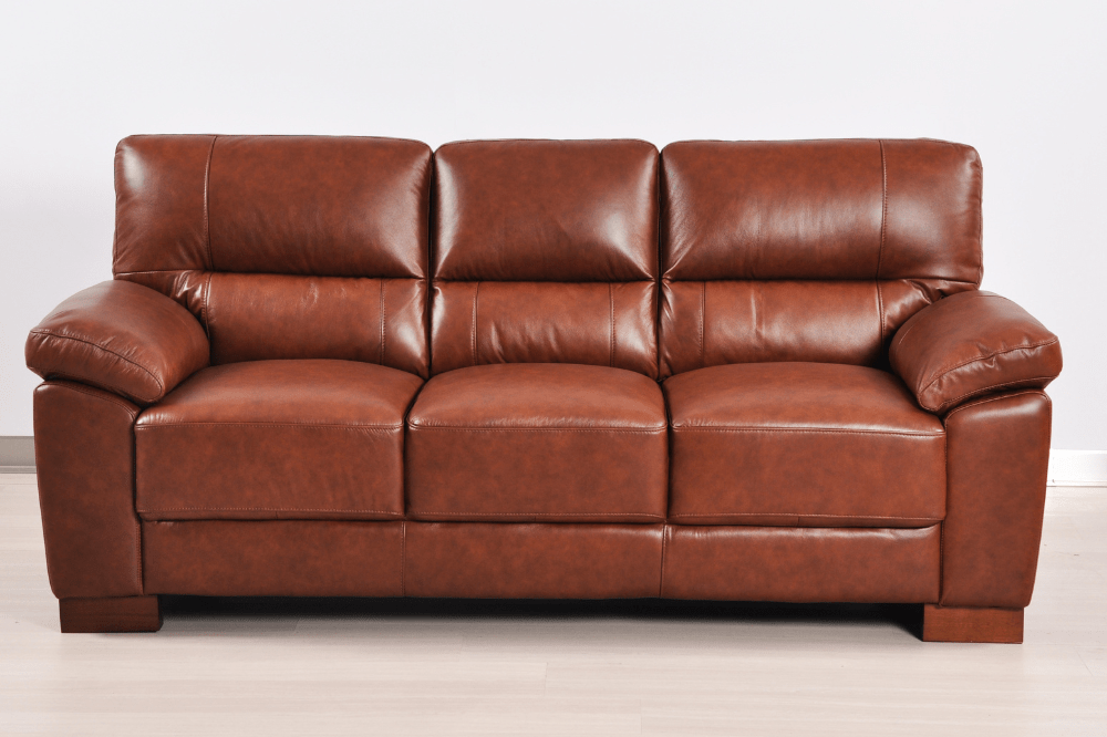 Dalmore Genuine Leather Tan 3+1+1 Seater Sofa Set - Furniture Instore