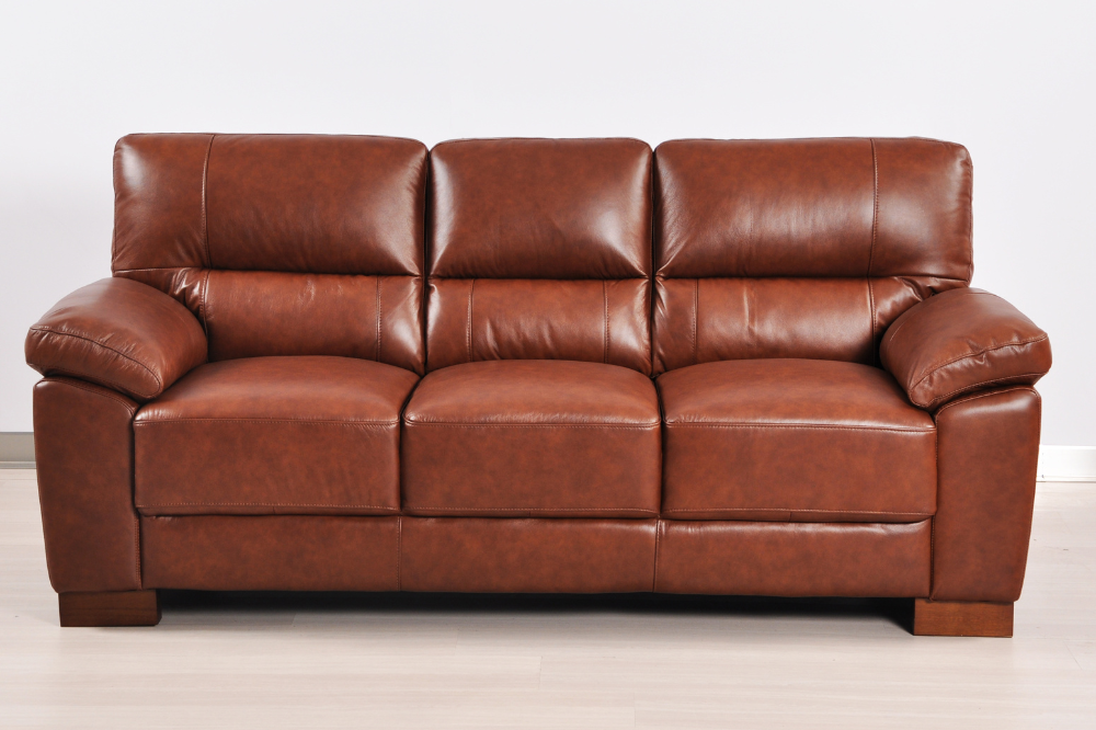 Dalmore Genuine Leather Tan 3+2+1 Seater Sofa Set
