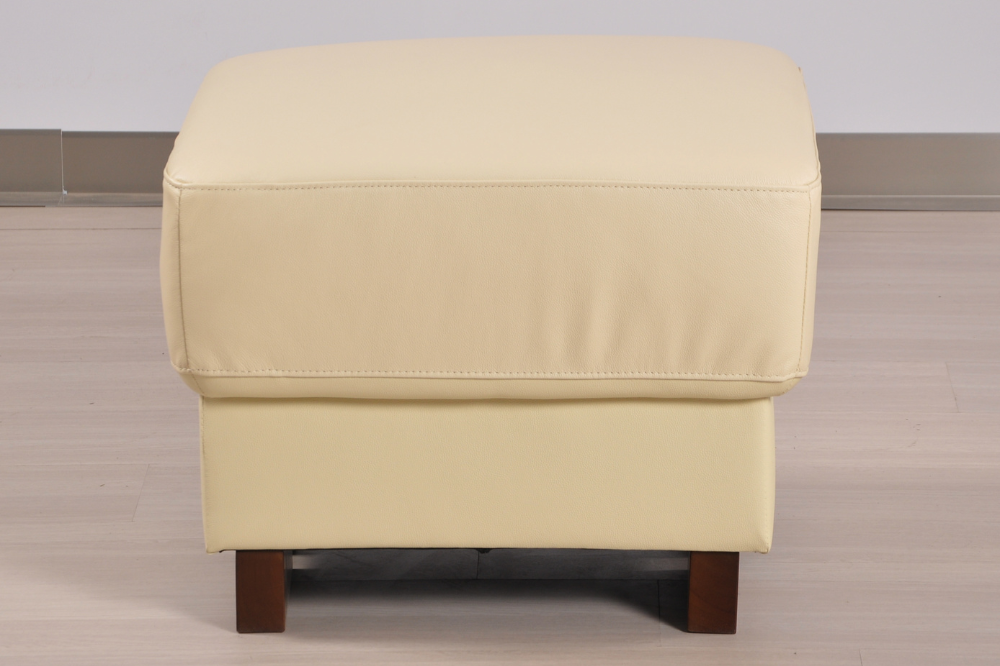 Dalmore Genuine Leather Cream Footstool