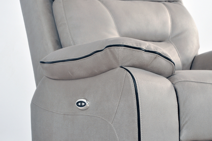 Foster Light Grey Fabric Electric Recliner 2+1+1 Seater Sofa Set