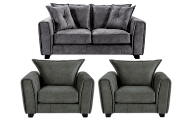 Somerford Grey Fabric 2+1+1 Seater Sofa  Set