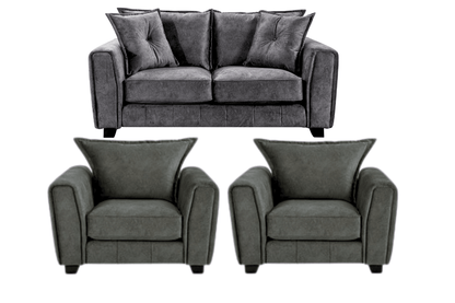 Somerford Grey Fabric 2+1+1 Seater Sofa Set - Furniture Instore