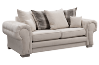 Verona Scatter Back Cream Fabric 3 Seater Sofa - Furniture Instore
