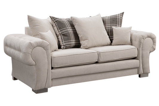 Verona Scatter Back Cream Fabric 3 Seater Sofa - Furniture Instore