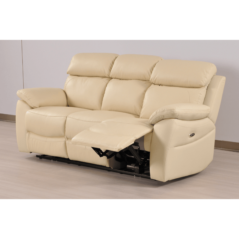 Dandrea Genuine Leather Cream Electric Power Recliner 3+3 Seater Sofa Set - Furniture Instore