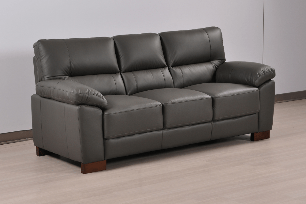 Dalmore Genuine Leather Grey 3+1 Seater Sofa Set - Furniture Instore