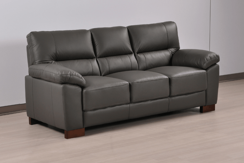 Dalmore Genuine Leather Grey 3+1 Seater Sofa Set - Furniture Instore
