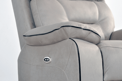 Foster Light Grey Fabric Electric Recliner 3+1+1 Seater Sofa Set - Furniture Instore