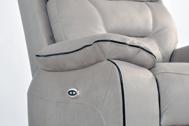 Foster Light Grey Fabric Electric Recliner 3+1+1 Seater Sofa Set - Furniture Instore