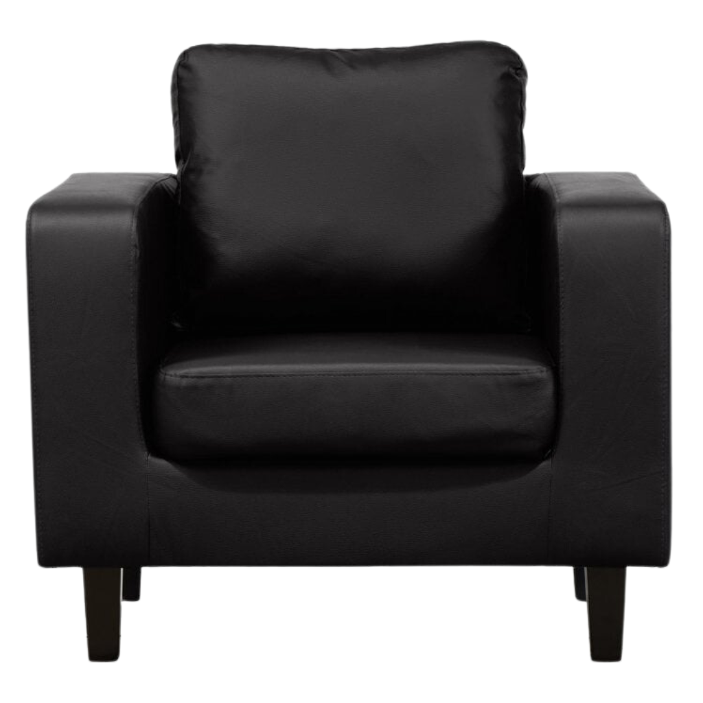 Black armchair on a white background