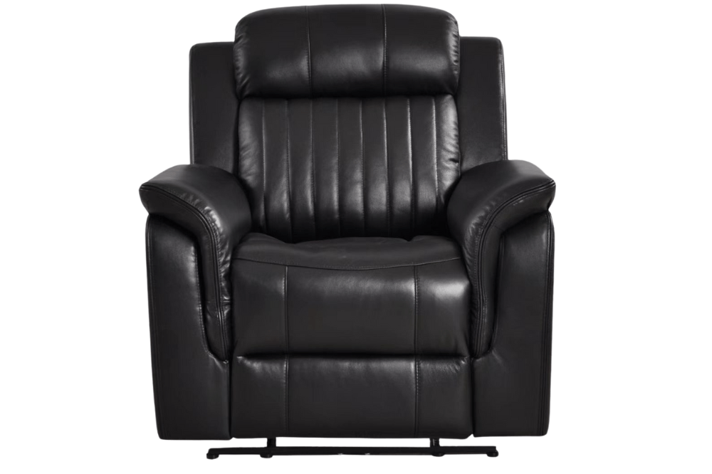 Cidliano Genuine Leather Black Electric Power Recliner 2+1+1 Seater Sofa Set - Furniture Instore