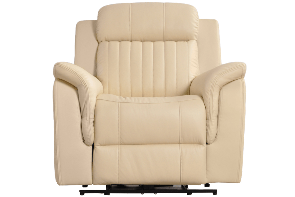 Cidliano Genuine Leather Cream Electric Power Recliner 2+1+1 Seater Sofa Set - Furniture Instore