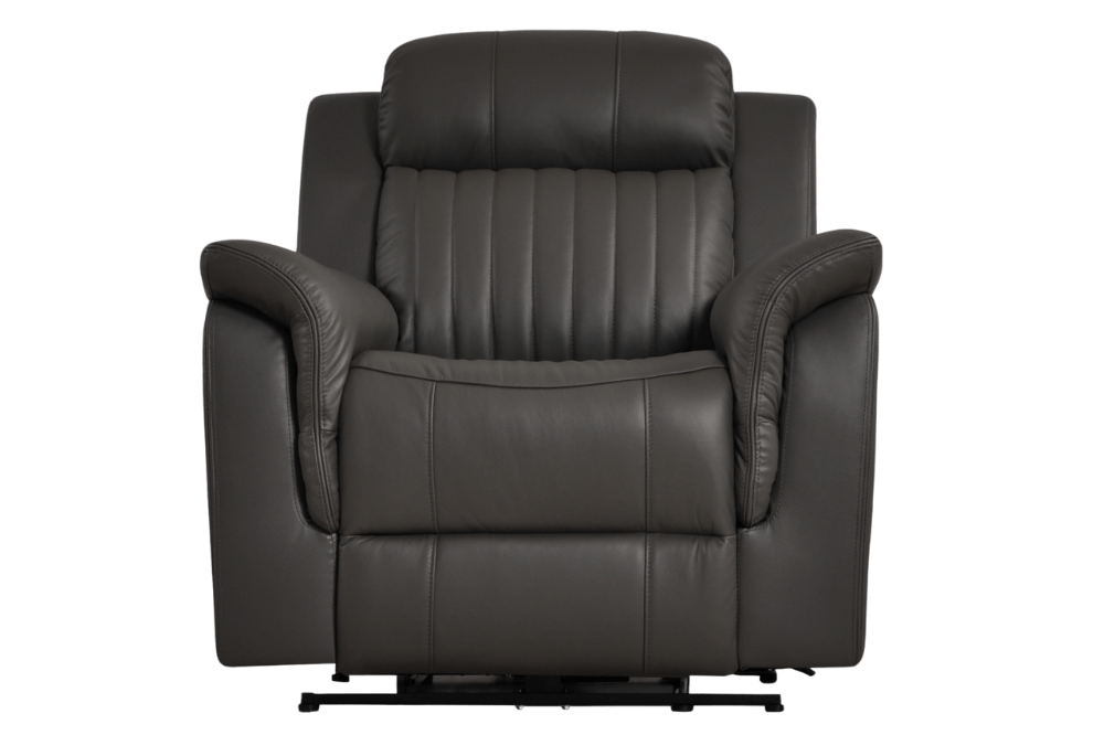 Cidliano Genuine Leather Grey Electric Power Recliner 2+1+1 Seater Sofa Set - Furniture Instore