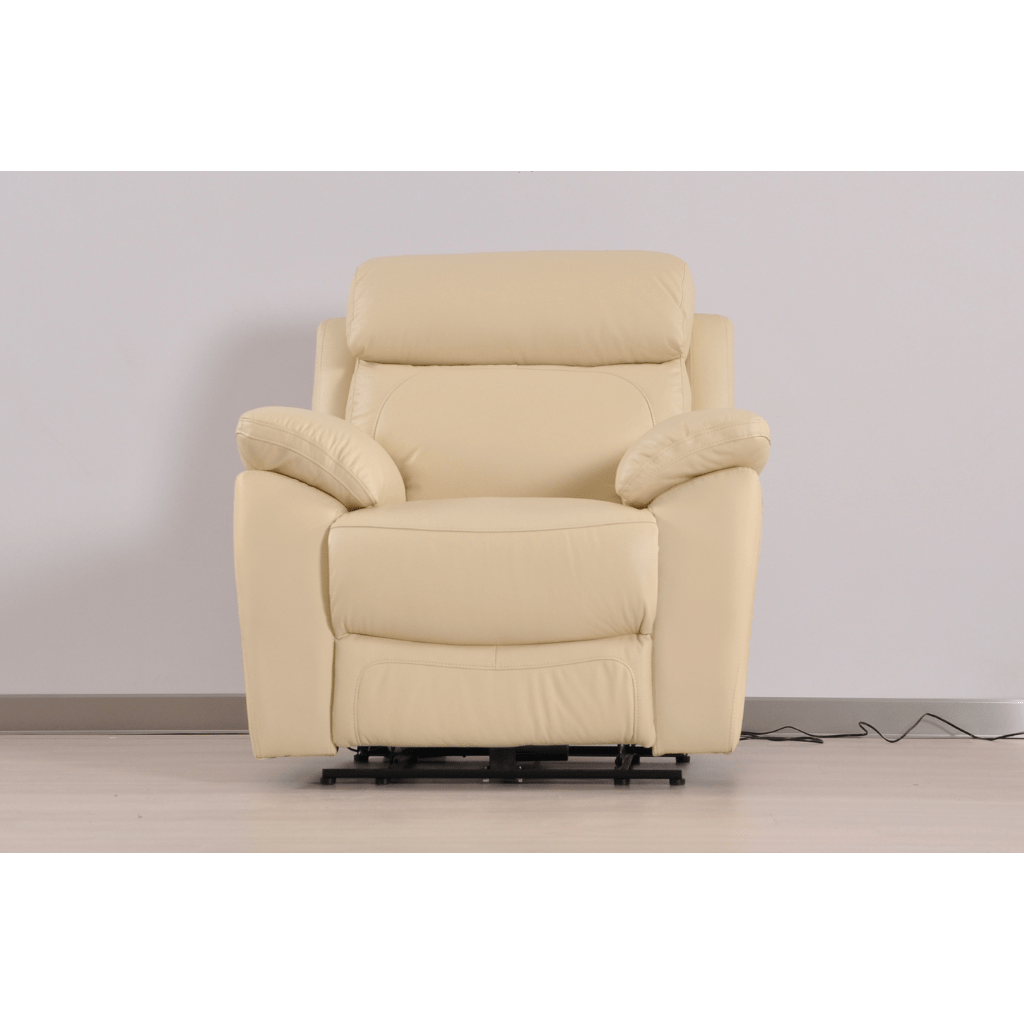 Dandrea Genuine Leather Cream Electric Power Recliner 3+1+1 Seater Sofa Set - Furniture Instore