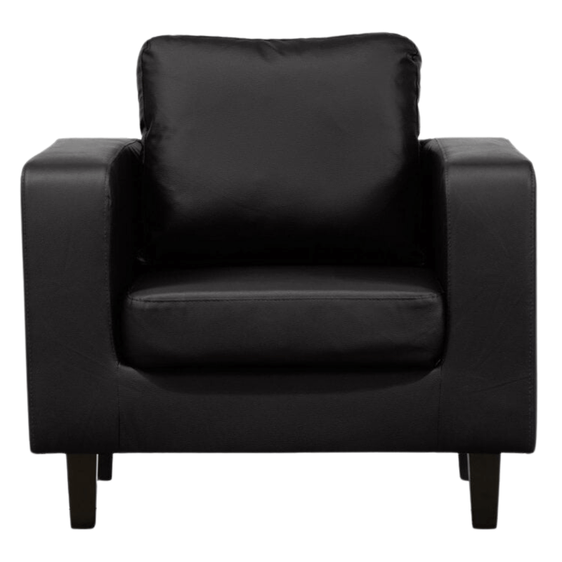 Box Black Leather 3+1 Seater Sofa Set - Furniture Instore