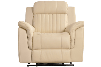 Cidliano Genuine Leather Cream Electric Power Recliner 3+1+1 Seater Sofa Set - Furniture Instore