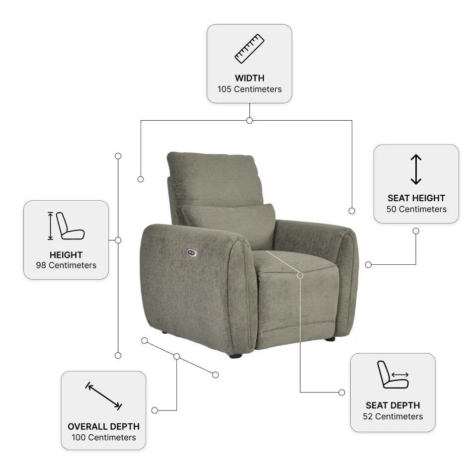 Carlisle Fabric Moss Green 3+2+1 Seater Sofa Set — dimensions