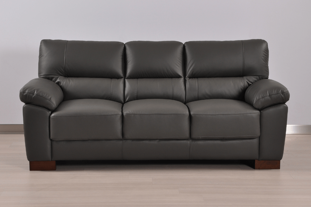 Dalmore Genuine Leather Grey 3+1 Seater Sofa Set - Furniture Instore
