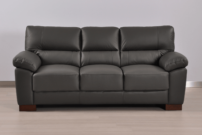 Dalmore Genuine Leather Grey 3+1 Seater Sofa Set - Furniture Instore