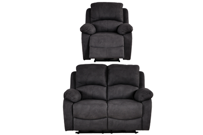 Roma Grey Fabric Electric Recliner 2+1 Seater Sofa