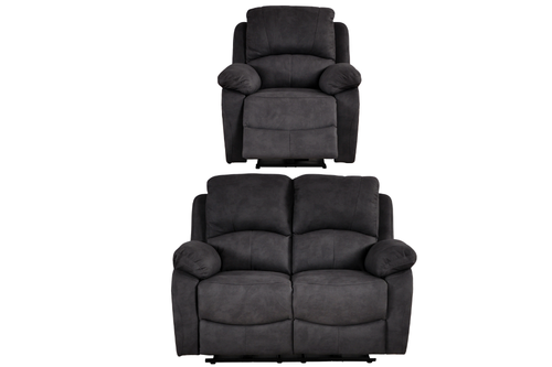 Roma Grey Fabric Electric Recliner 2+1 Seater Sofa