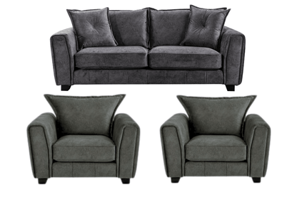 Somerford Grey Fabric 3+1+1 Seater Sofa Set - Furniture Instore