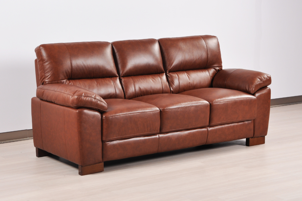 Dalmore Genuine Leather Tan 3+2+1 Seater Sofa Set