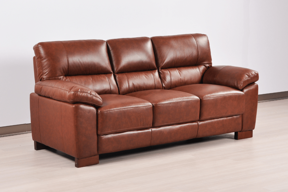 Dalmore Genuine Leather Tan 3+1 Seater Sofa Set - Furniture Instore