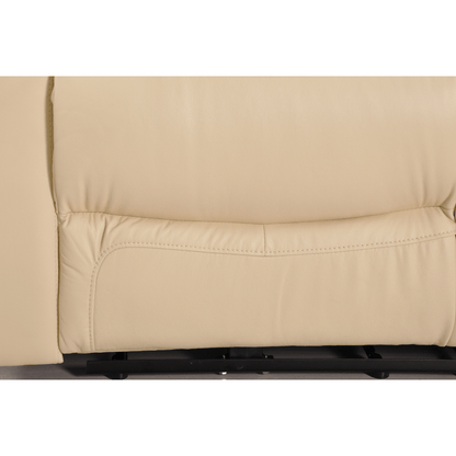 Dandrea Genuine Leather Cream Electric Power Recliner 3+3 Seater Sofa Set - Furniture Instore