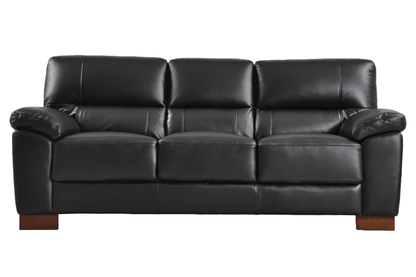 Dalmore Genuine Leather Black 3+2 Seater Sofa Set - Furniture Instore