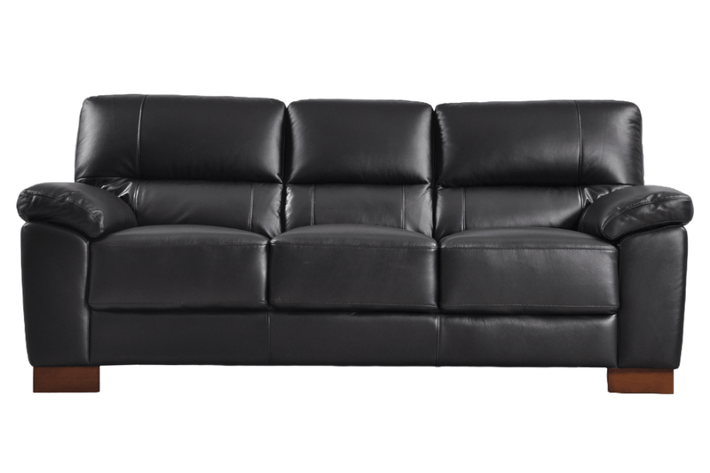 Dalmore Genuine Leather Black 3+2 Seater Sofa Set - Furniture Instore