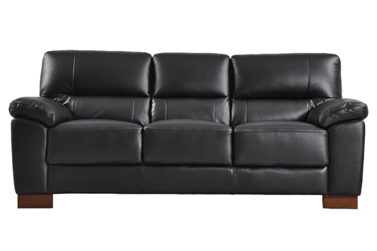 Dalmore Genuine Leather Black 3+1+1 Seater Sofa Set - Furniture Instore