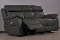 Dandrea Genuine Leather Grey Electric Power Recliner 3+1+1 Seater Sofa Set - Furniture Instore