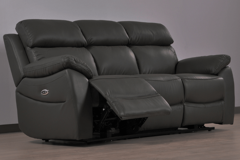 Dandrea Genuine Leather Grey Electric Power Recliner 3+1+1 Seater Sofa Set - Furniture Instore