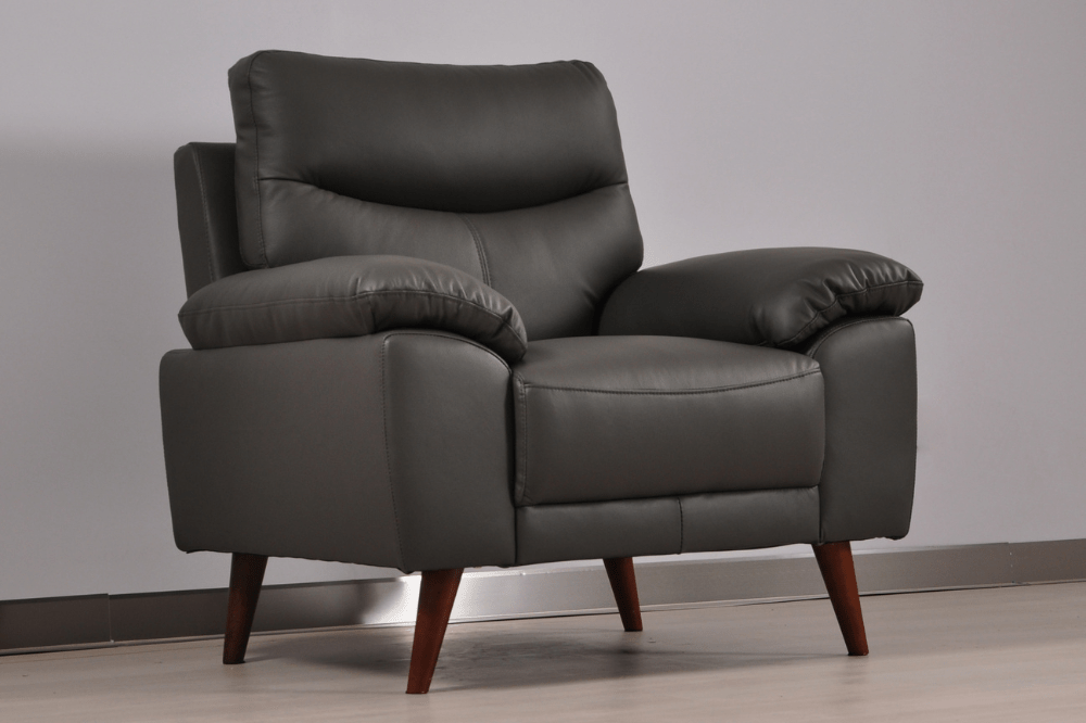 Vantage Genuine Leather Grey 2+1 Seater Sofa Set - Furniture Instore