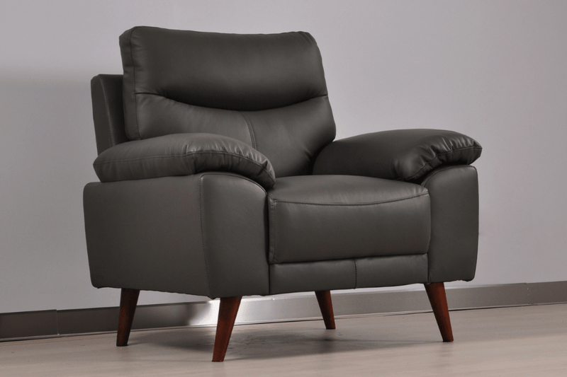 Vantage Genuine Leather Grey 2+1 Seater Sofa Set - Furniture Instore