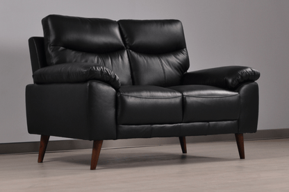 Vantage Genuine Leather Black 2+1+1 Seater Sofa Set - Furniture Instore