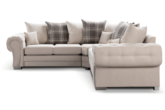Verona Scatter Cream Fabric Corner Sofa - Furniture Instore