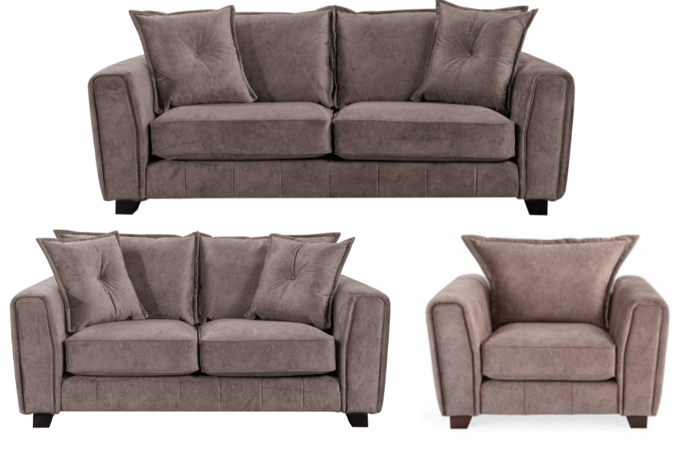 Somerford Chocolate Fabric 3+2+1 Seater Sofa Set - Furniture Instore